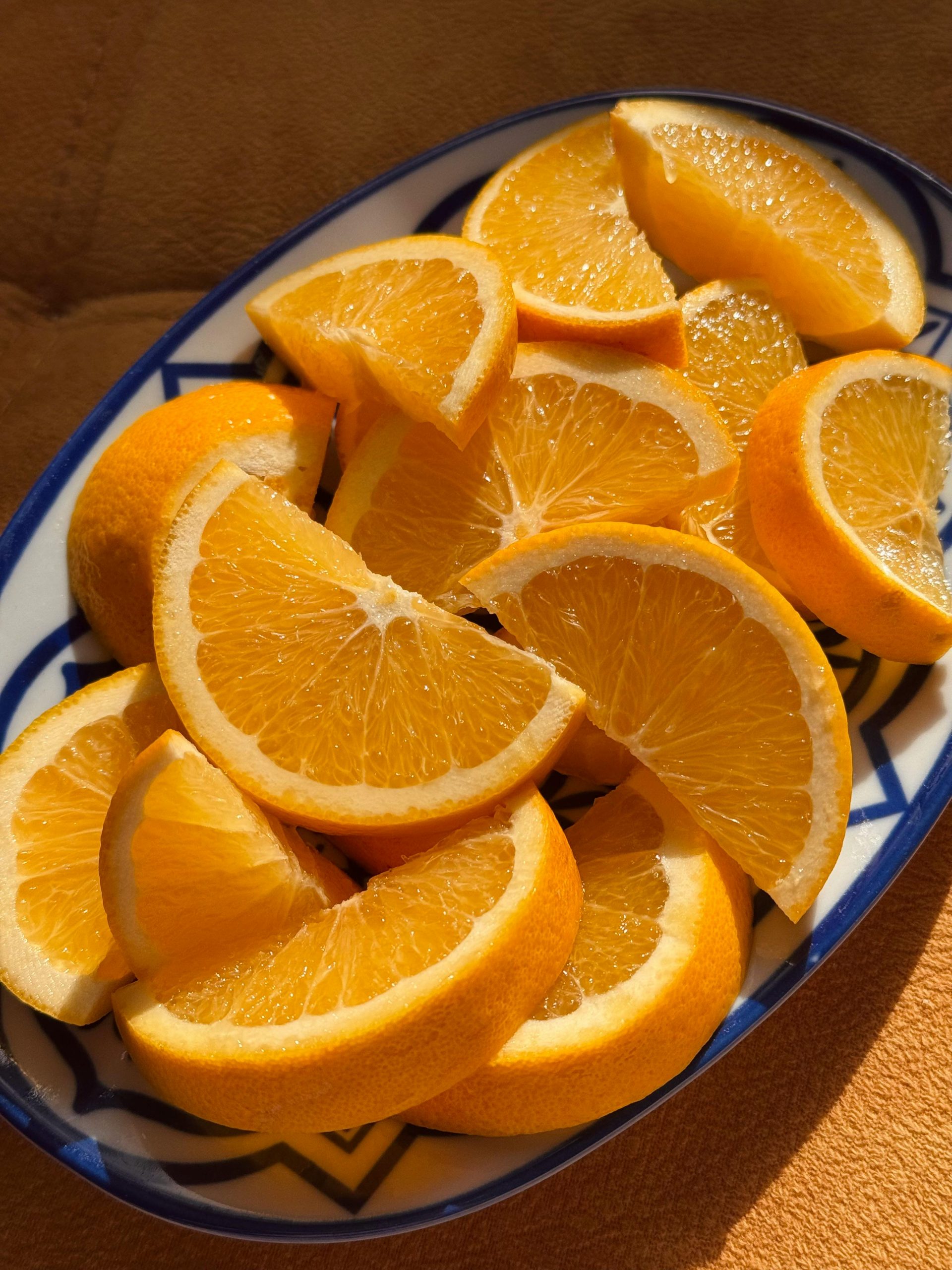 slices of oranges on a plate