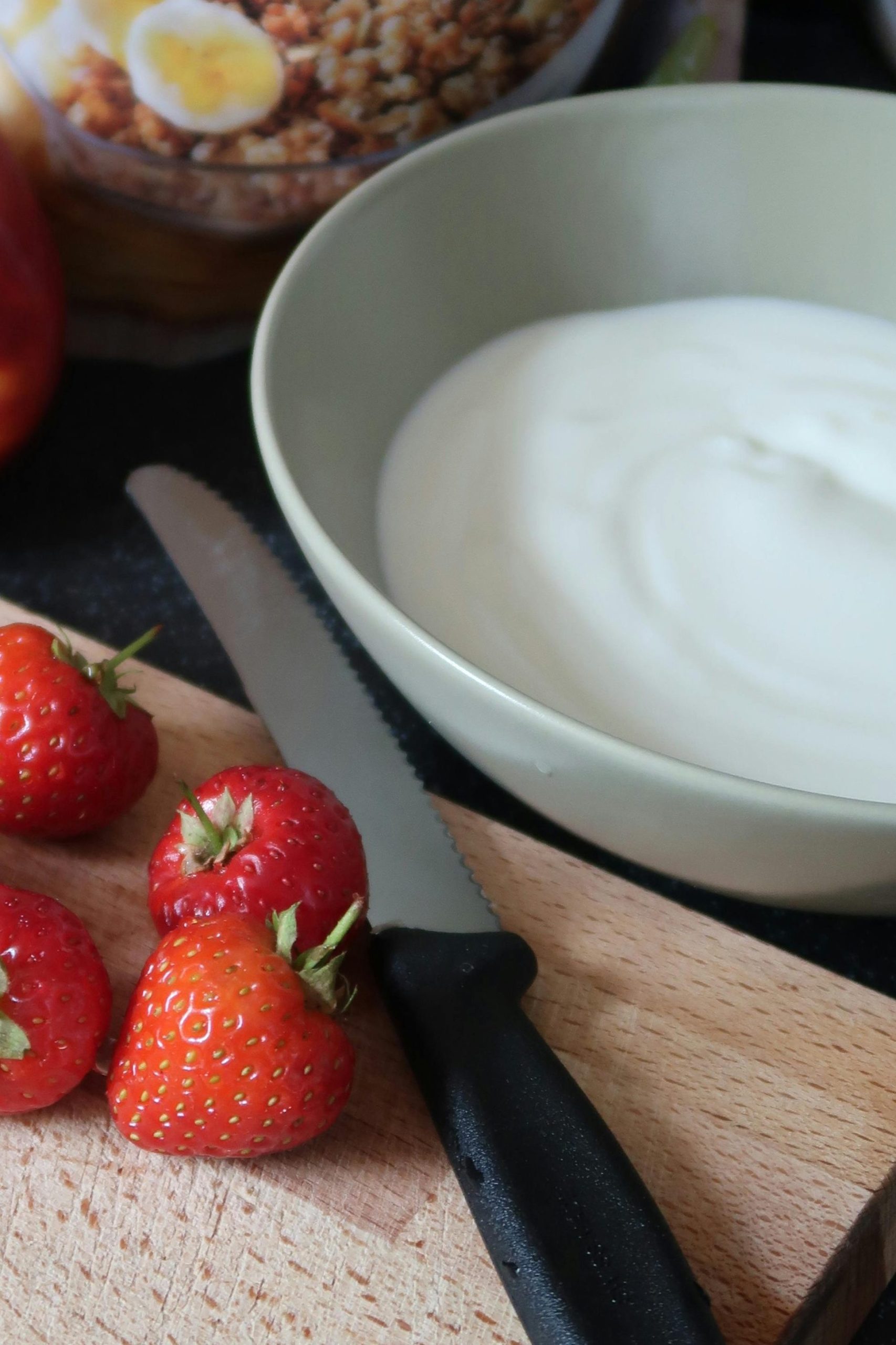 greek yogurt and strawberries