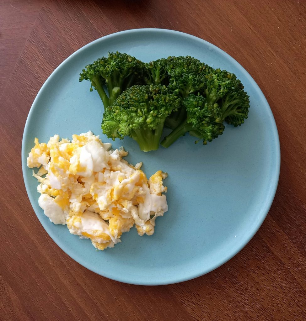 broccoli and eggs on a plate