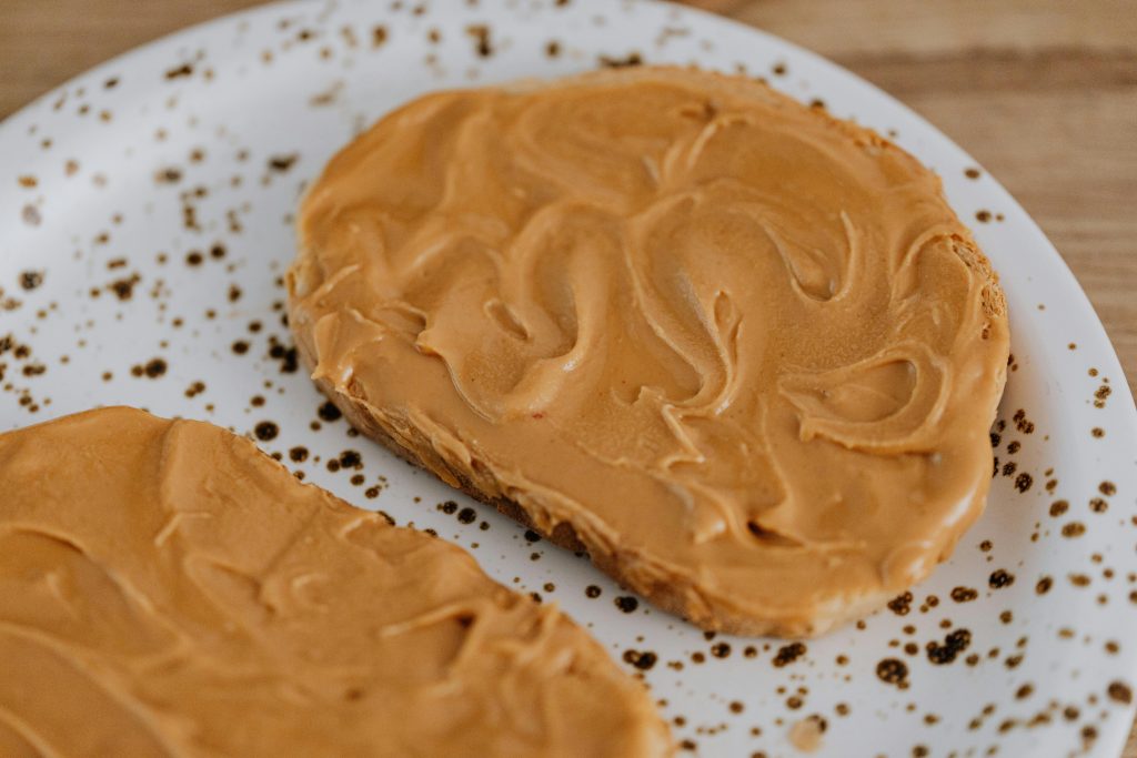 peanut butter on toast bread